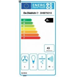 Hotte Décorative Murale 90cm 60db 394m3/h Inox - Dhb7931x - De Dietrich - Blanc -De Dietrich Soldes 12859560 2