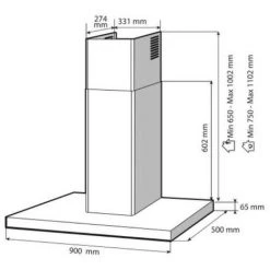 Hotte Décorative Murale 90cm 60db 394m3/h Inox/verre - Dhb7952g - De Dietrich - Inox 7 Hotte Décorative Murale 90cm 60db 394m3/h Inox/verre - Dhb7952g - De Dietrich - Inox -De Dietrich Soldes 14349739 3