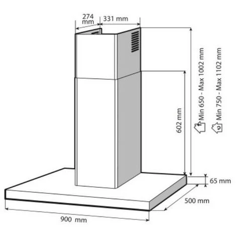 Hotte Décorative Murale 90cm 60db 394m3/h Inox/verre - Dhb7952g - De Dietrich - Inox 5 Hotte Décorative Murale 90cm 60db 394m3/h Inox/verre - Dhb7952g - De Dietrich - Inox – Image 3