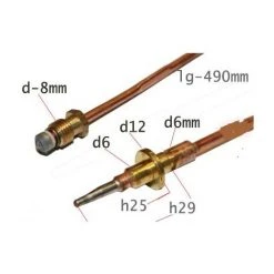 Thermocouple Longueur 490mm Pour Table De Cuisson DE DIETRICH