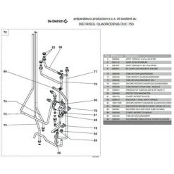 Kit Tubulures Avec Rail + Vannes à Boisseau + Conduite De Gaz + Tuyauterie Depart/retour DUC 750 DE DIETRICH 100008096