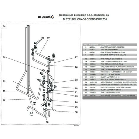 Kit Tubulures Avec Rail + Vannes à Boisseau + Conduite De Gaz + Tuyauterie Depart/retour DUC 750 DE DIETRICH 100008096 3 Kit Tubulures Avec Rail + Vannes à Boisseau + Conduite De Gaz + Tuyauterie Depart/retour DUC 750 DE DIETRICH 100008096